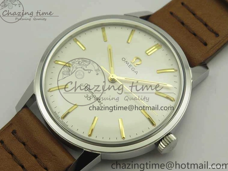 0304 Seamaster 30 1962 SS TW Best Edition White Dial YG Markers On Leather Strap MIYOTA Soft 8080